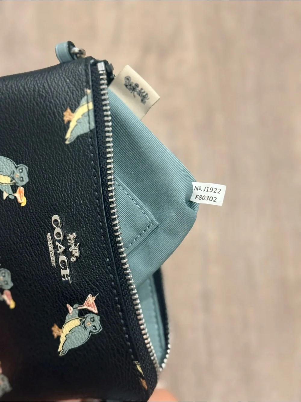 Coach Party Owl Corner Zip Wristlet